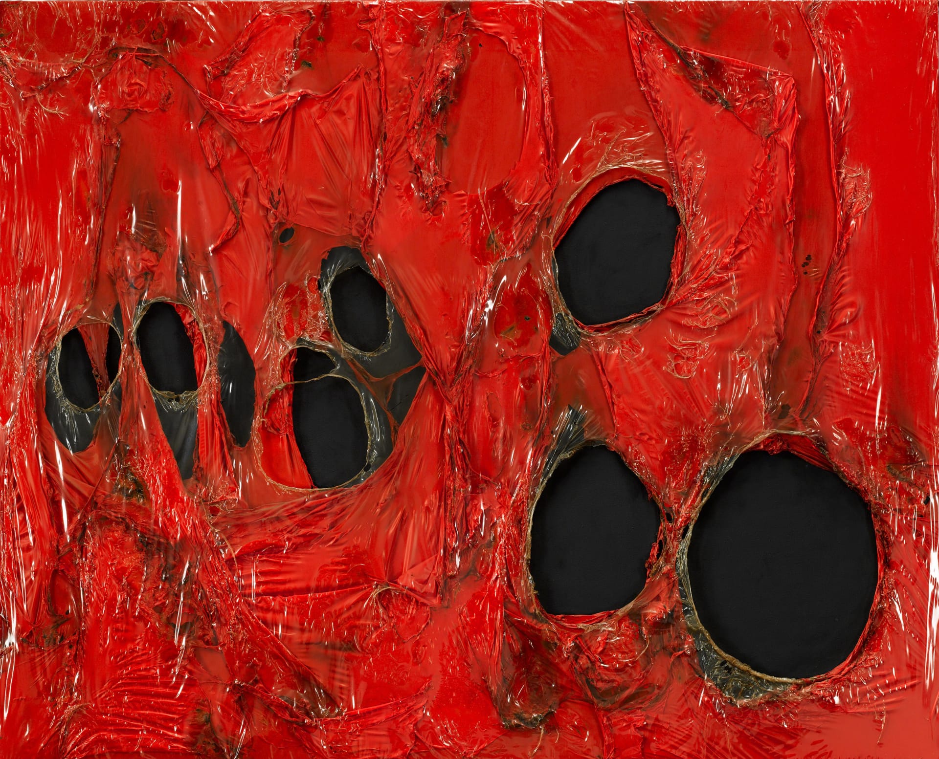 Alberto Burri Rosso Plastica 1963